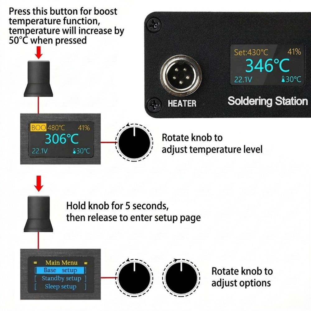 T12 Soldering Station AC100‑24 - T12 Soldering Station Oled 评论和价格